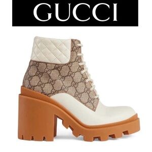 GUCCI GG Ankle Boots w/Box & Dust Bags, Like New